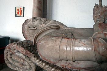 Close up of the monument to Sir Lewis Dyve May 2012